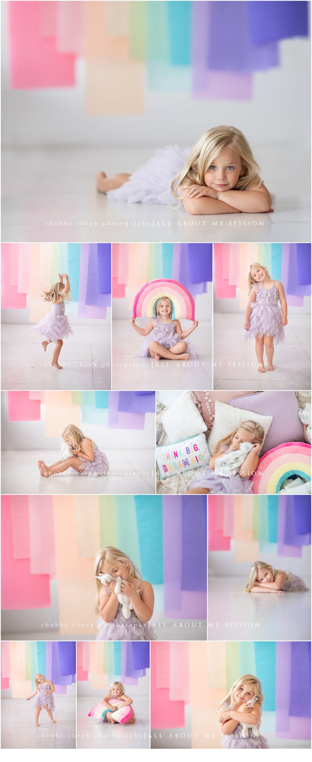 little girl rainbow photoshoot - chubby cheek photography 