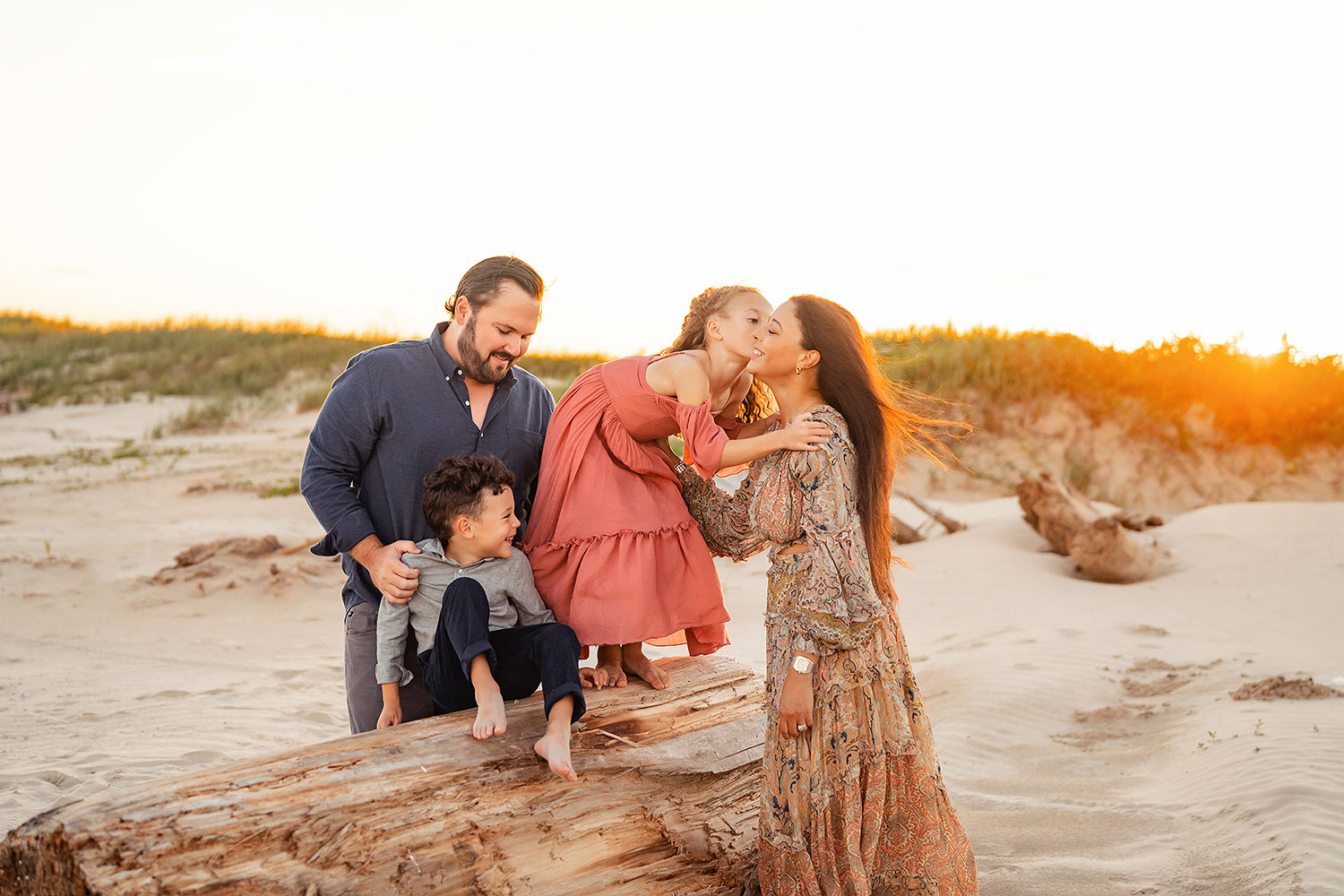 galveston beach family